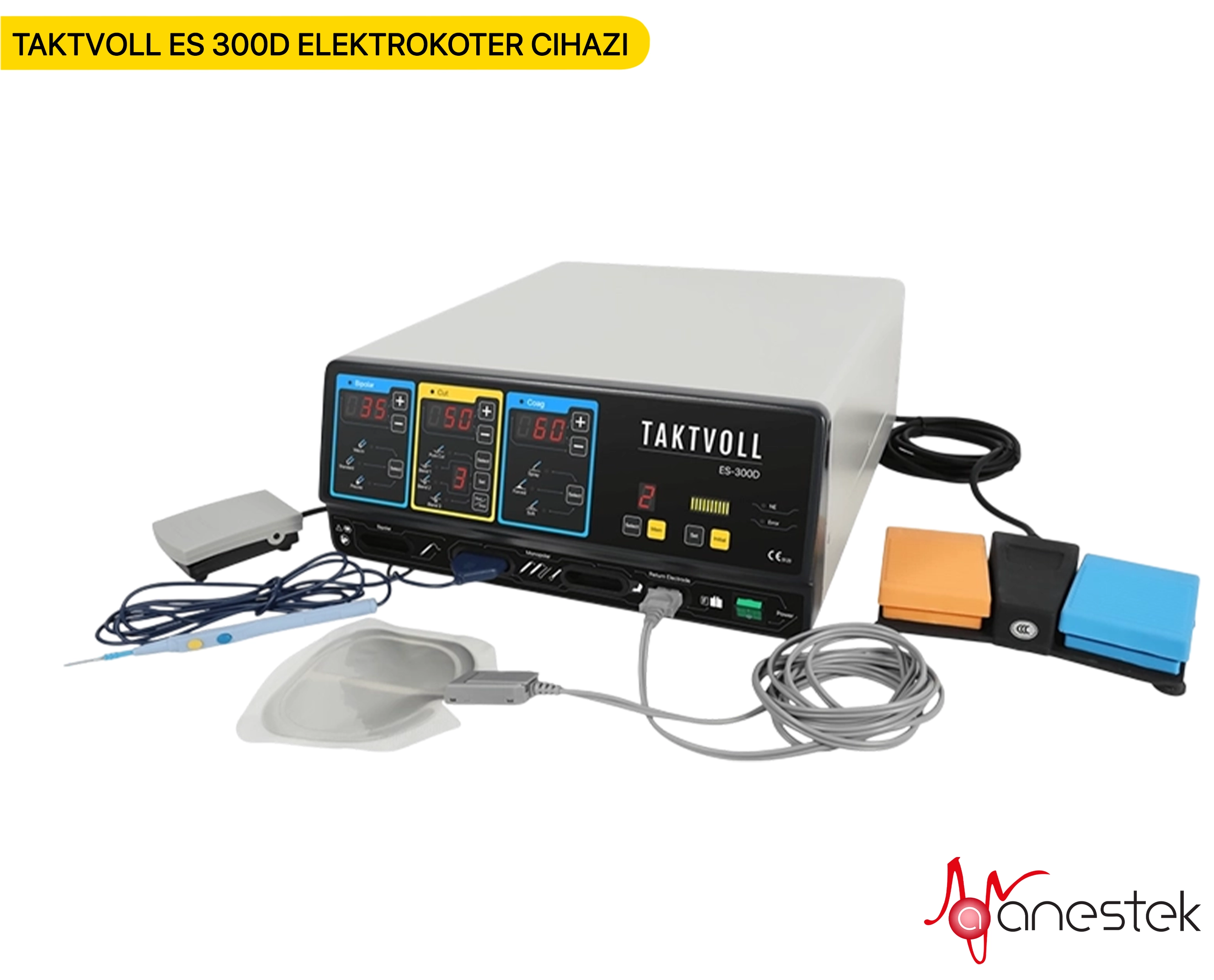 Taktvoll ES 300D elektrokoter cihazı, ES 300D elektrokoter, Taktvoll elektrokoter, cerrahi elektrokoter cihazı, medikal cihaz, ameliyathane ekipmanı, elektrokoter makinesi, paslanmaz elektrokoter, tıbbi cihaz, cerrahi ekipman, hastane cihazı, elektrokoter aleti, cerrahi yakma cihazı, medikal elektrokoter, hastane ekipmanları, uzun ömürlü elektrokoter, Taktvoll medikal ekipman